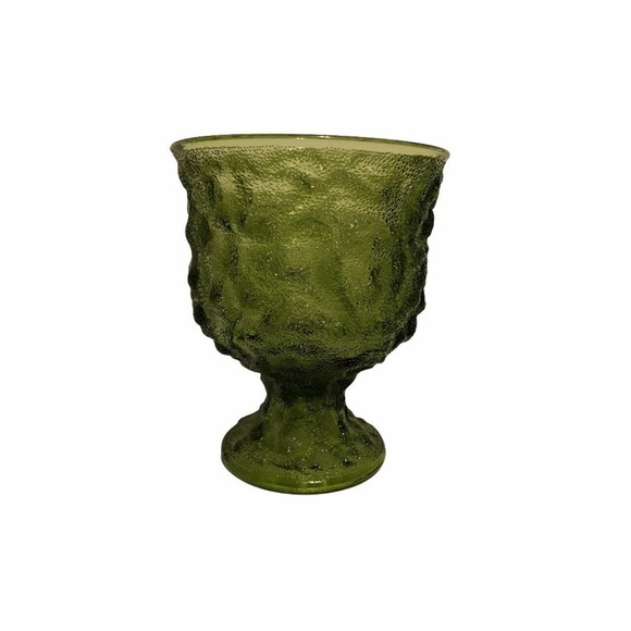 U.S. Glass Other - Vintage EO Brody Co Green Goblet Candy Dish Bowl Vase Planter Crinkle Glass